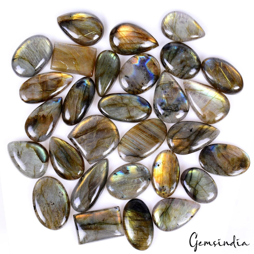 Labradorite Lot, Cabochon, Untreated — 29 Pieces, 22mm to 33mm, 720 Ct