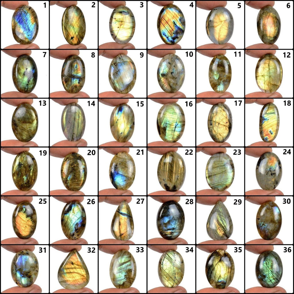 1770 Cts/36 Pcs Natural Untreated Multi Shine Labradorite Mix Cab Wholesale Gems