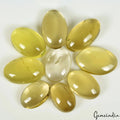 Lemon Quartz Lot, Cabochon, Untreated — 9 Pieces, 21mm to 29mm, 330 Ct