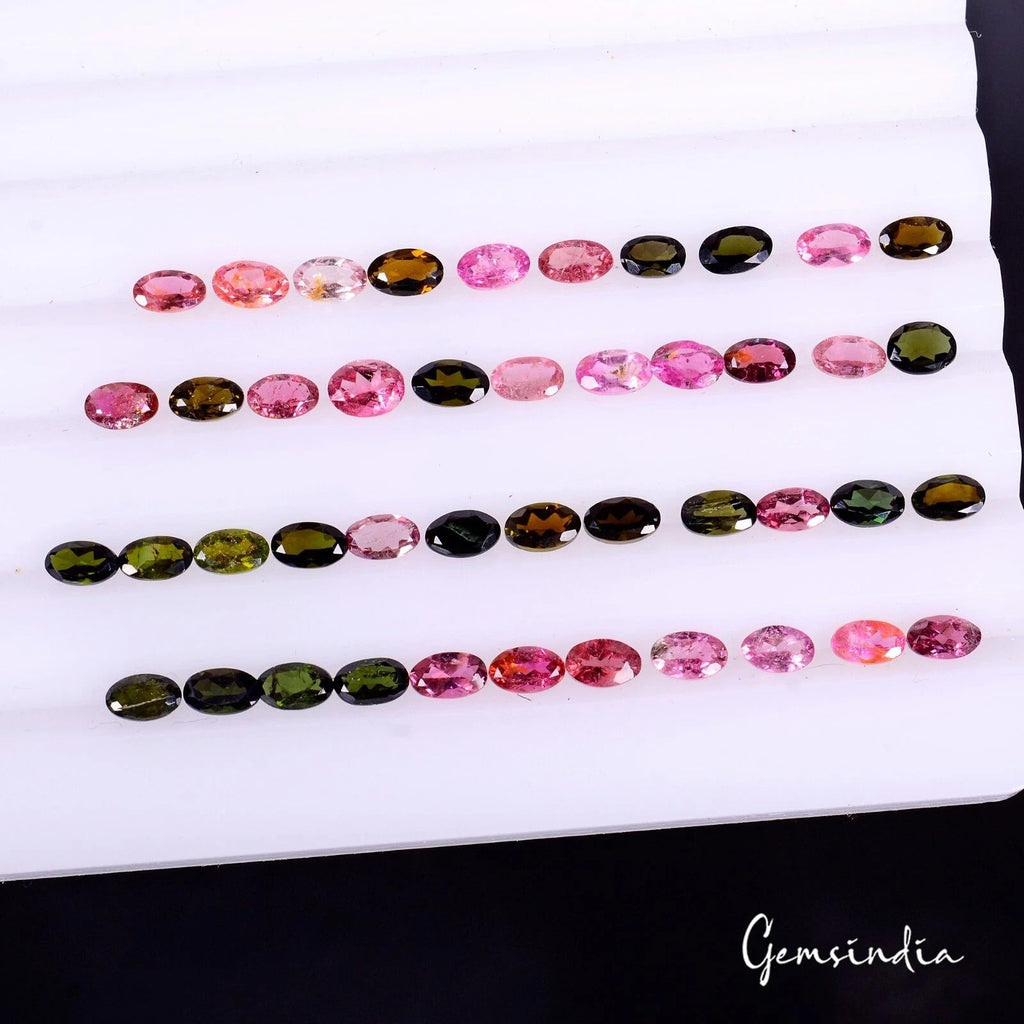 10.40 Cts/44 Pcs Natural Multi Color Tourmaline Oval Calibrated 5x3mm Gems Lot