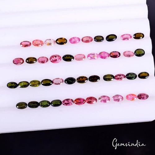 10.40 Cts/44 Pcs Natural Multi Color Tourmaline Oval Calibrated 5x3mm Gems Lot