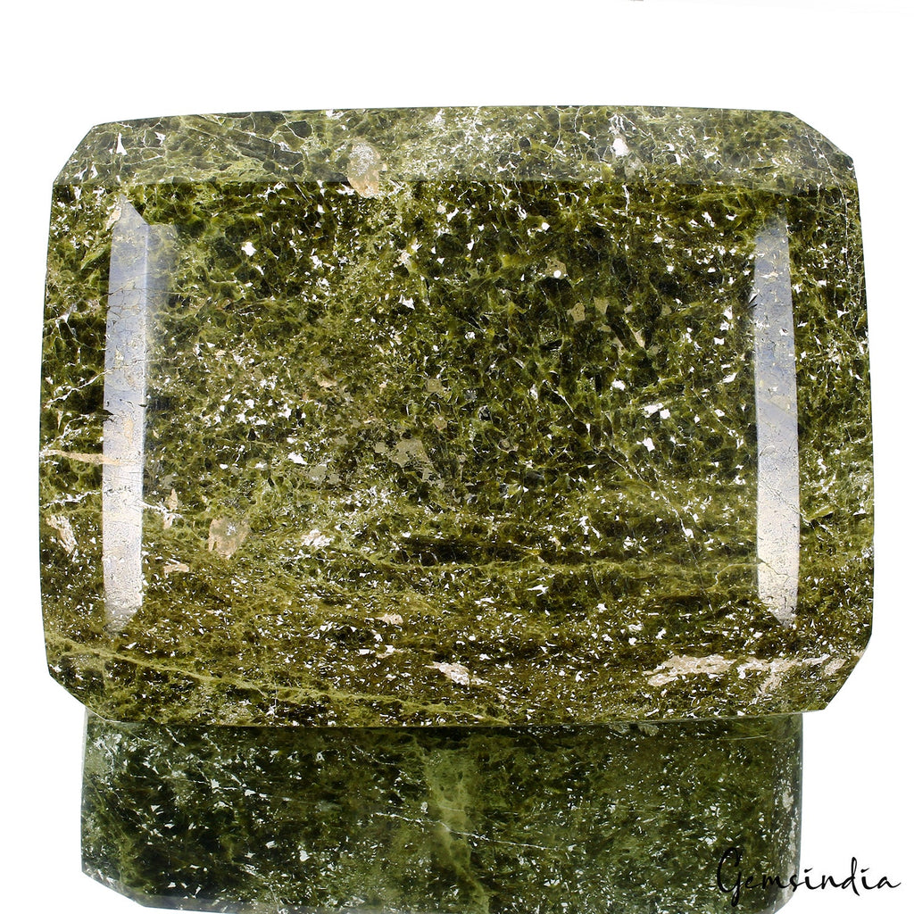3.8 kilo Natural Serpentine Gemstone Massive Octagon Cut Polished Green Specimen