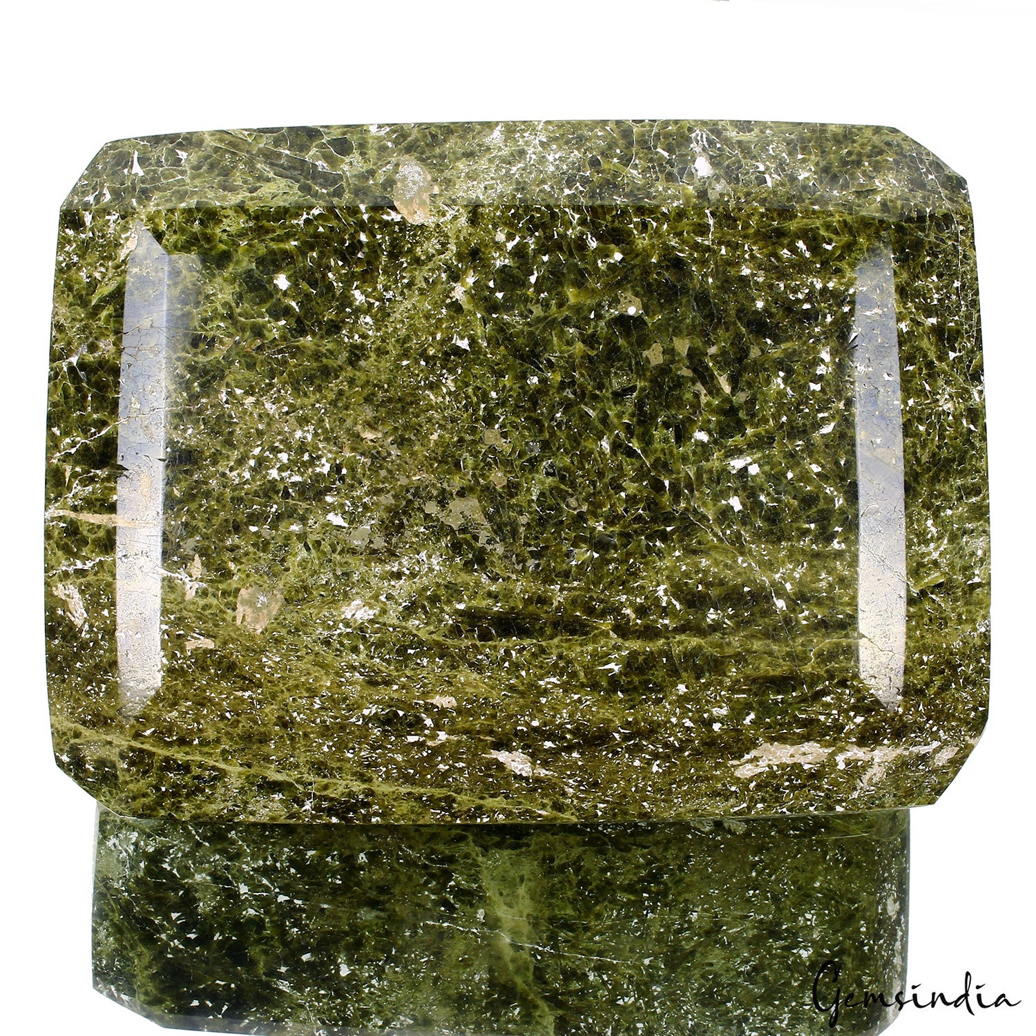3.8 kilo Natural Serpentine Gemstone Massive Octagon Cut Polished Green Specimen