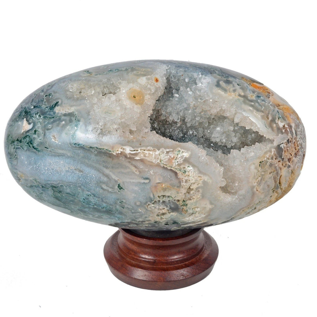 2.5 Kilo/ 7.25 x 4.2 Inch Natural Dendrite Moss Agate Druzy Egg Mineral Gemstone