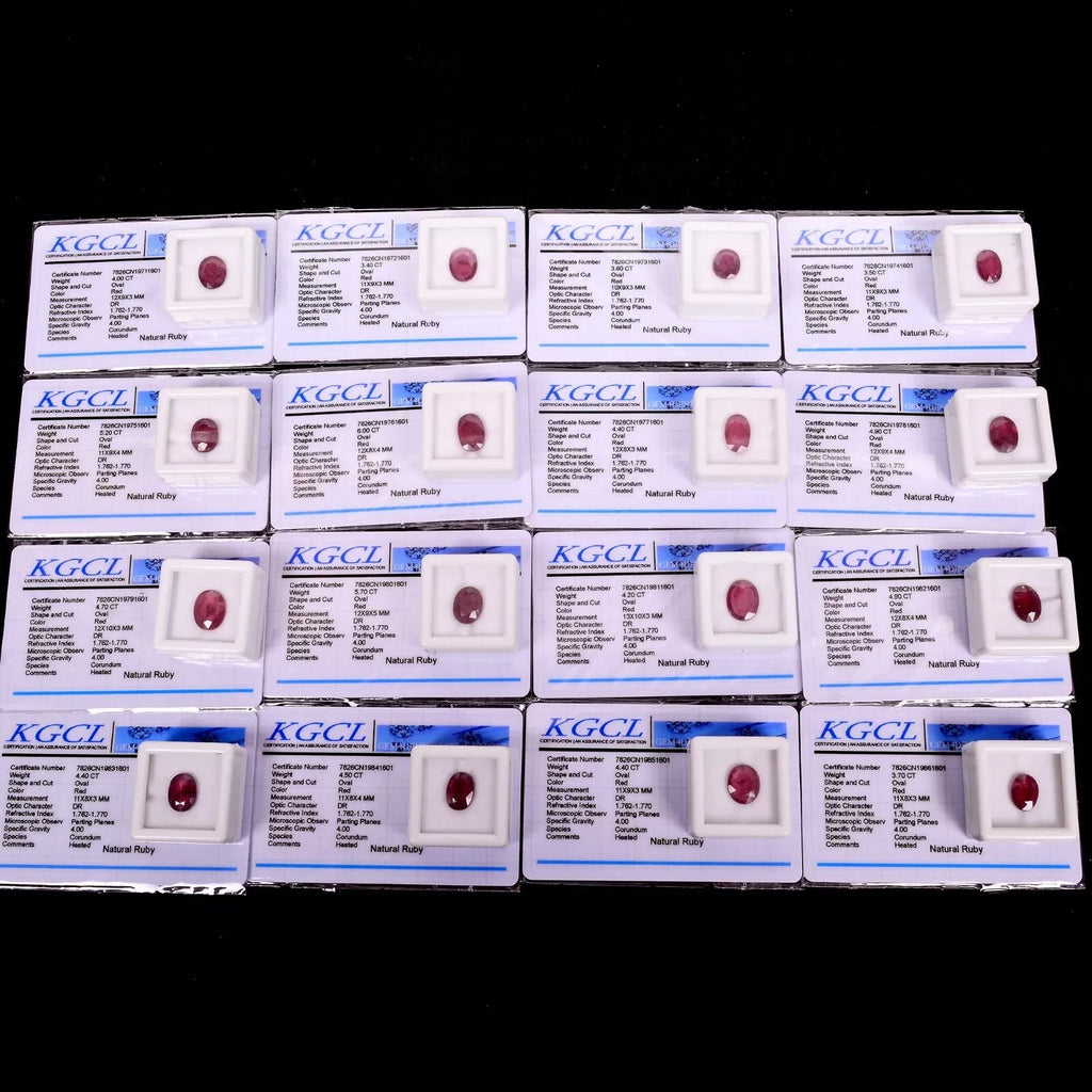 Certified 16 pcs Natural Red Ruby Gemstone Mozambique Oval Shape 10mm-13mm Lot