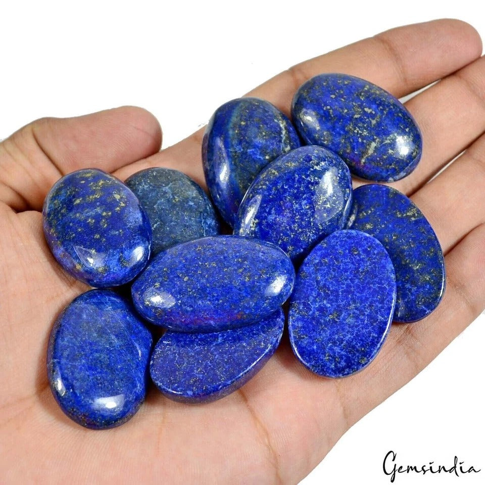 530 Cts/10 Pcs Natural Blue Lapis Lazuli Oval Cab Drilled Briolette/Beads Gems