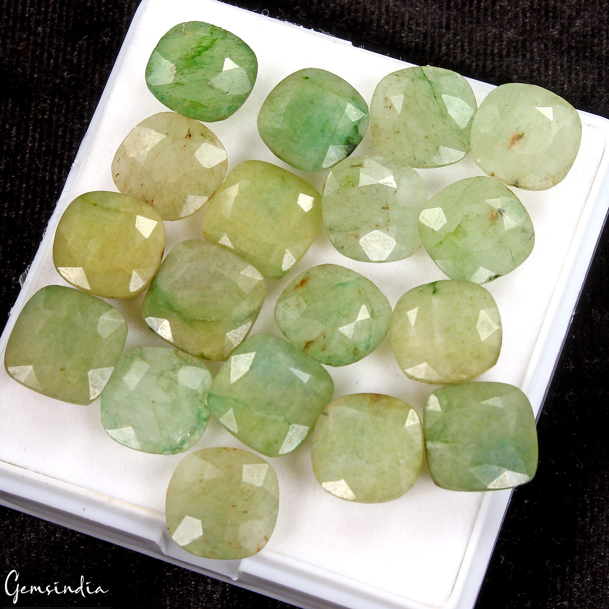 108.10Ct Natural Green Emerald Lot Cushion Cut 12mm Loose Brazil Gemstones 18 Pc
