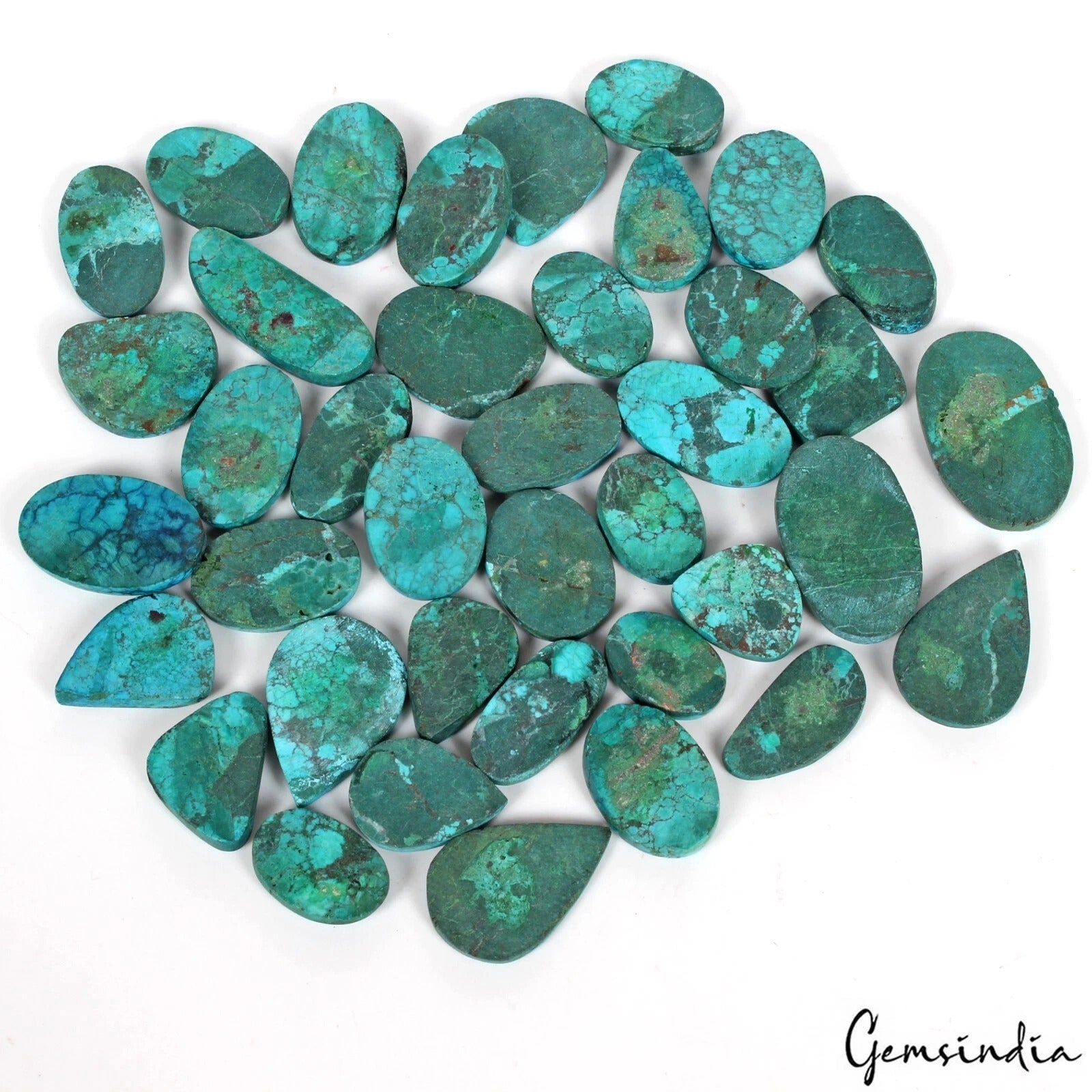 930 Ct/39 Pcs Natural Blue Green Arizona Spider Web Turquoise Mix Cab Loose Gems