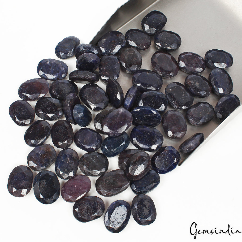 1000 Ct/54 Pcs Natural Blue Sapphire Oval Faceted Loose Gems Lot For Jewelry