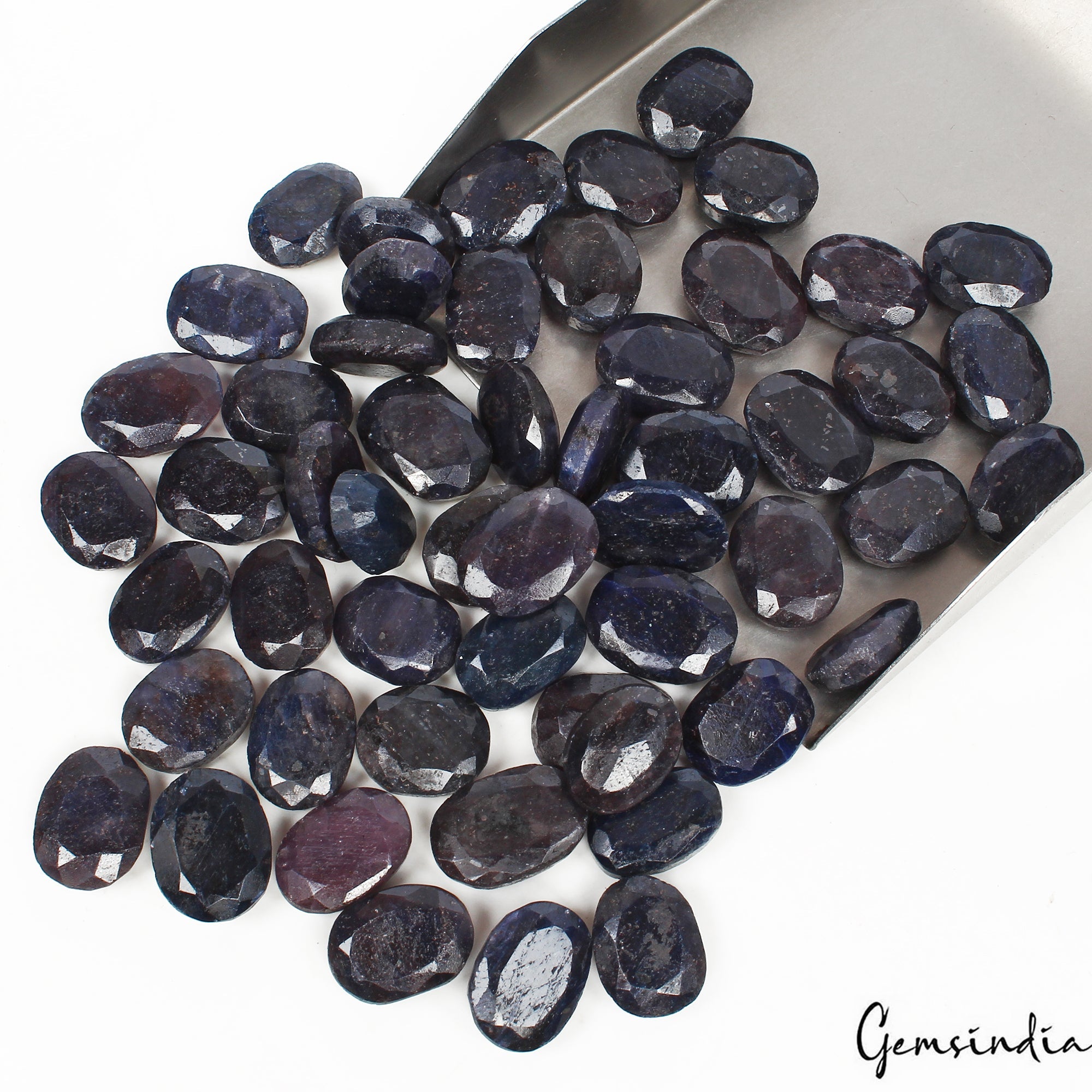 1000 Ct/54 Pcs Natural Blue Sapphire Oval Faceted Loose Gems Lot For Jewelry