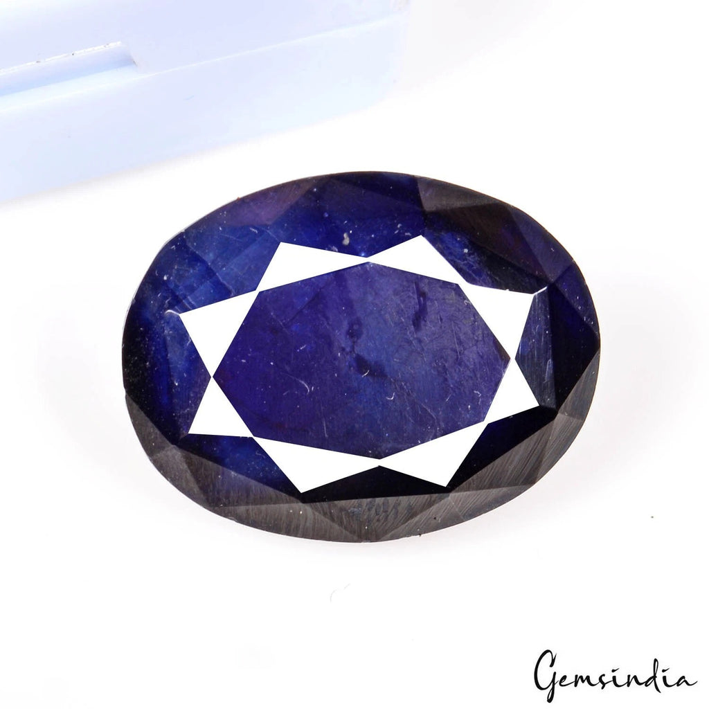 Blue Sapphire Loose Gemstone, Heated, Royal Blue — 23x17x11 mm, 49.90 Ct, Sri Lanka