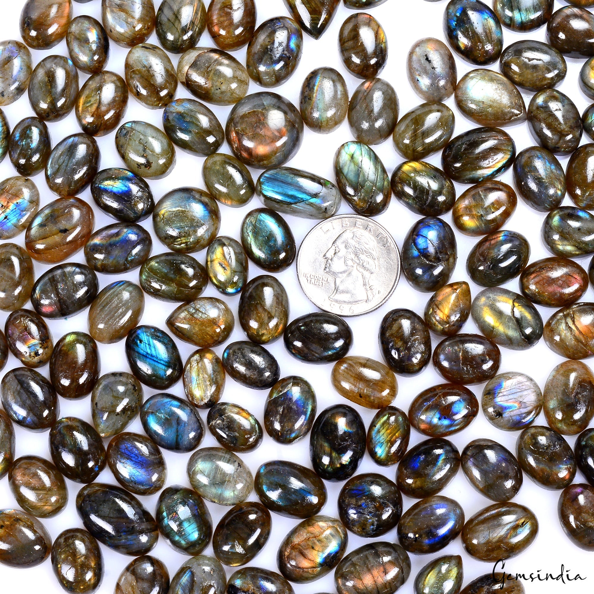 1300Ct Natural Multi Labradorite Mix Shape Cabochon Loose Gemstone Wholesale Lot