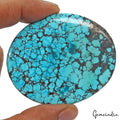 224.40 Cts Natural Arizona USA Blue Spiderweb Turquoise Oval Cab Loose Huge Gem