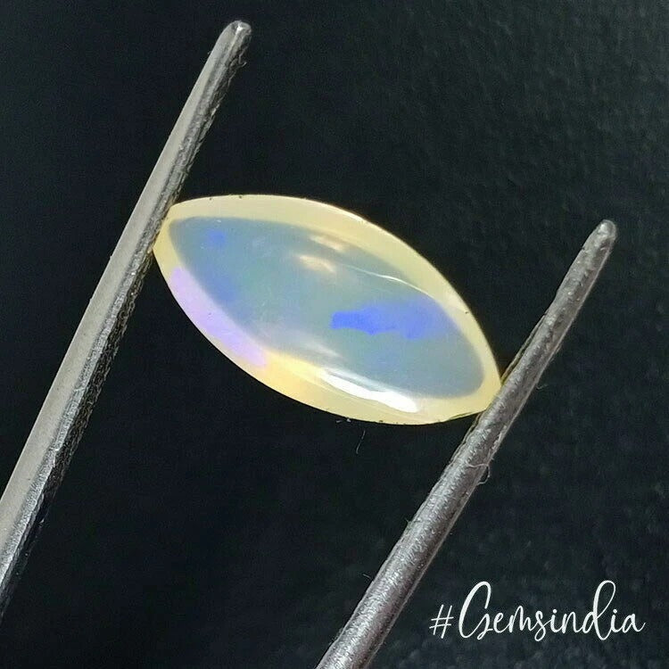 Natural Ethiopian Opal Blue Shine Marquise Cab Loose Gems For Jewelry 1.50 Cts