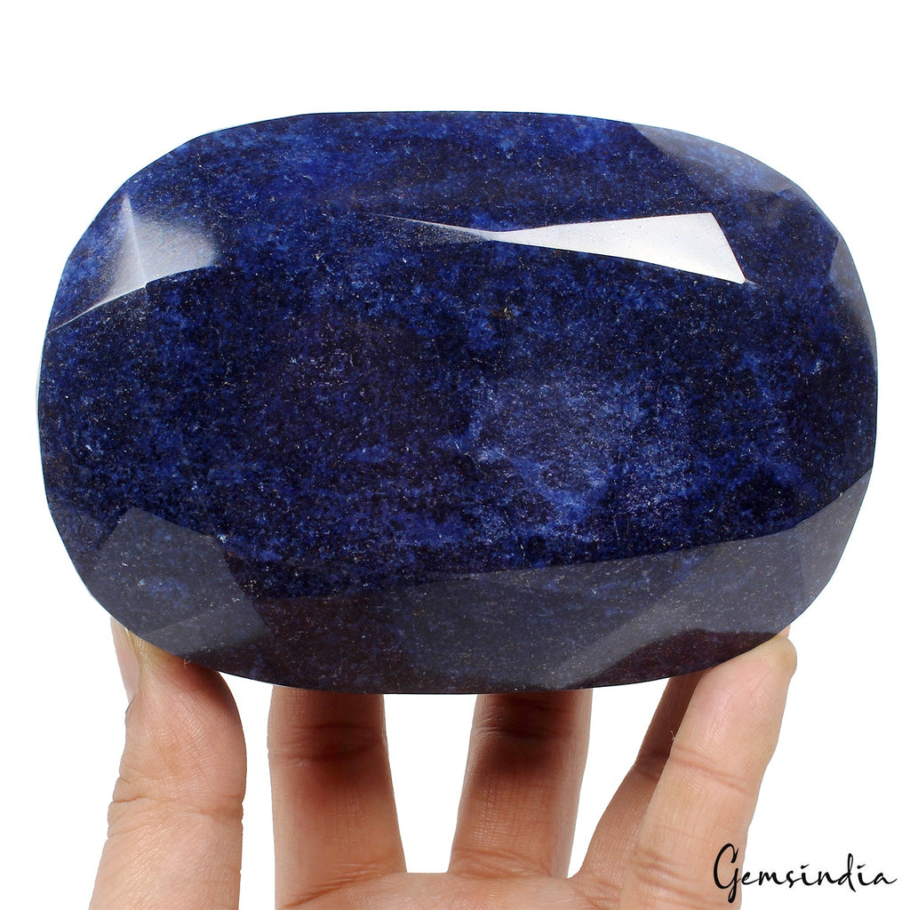 1.9 kg Large Natural Blue Sapphire Oval Cut Huge Polished Decorative Specimen