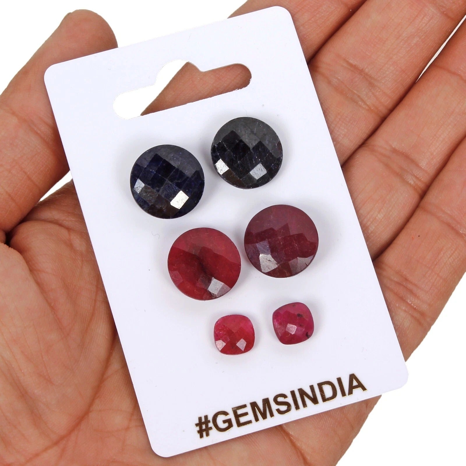 Ruby Lot, Loose Gemstone, Color Enhanced — 6 Pieces, 8mm to 15mm, 60.20 Ct