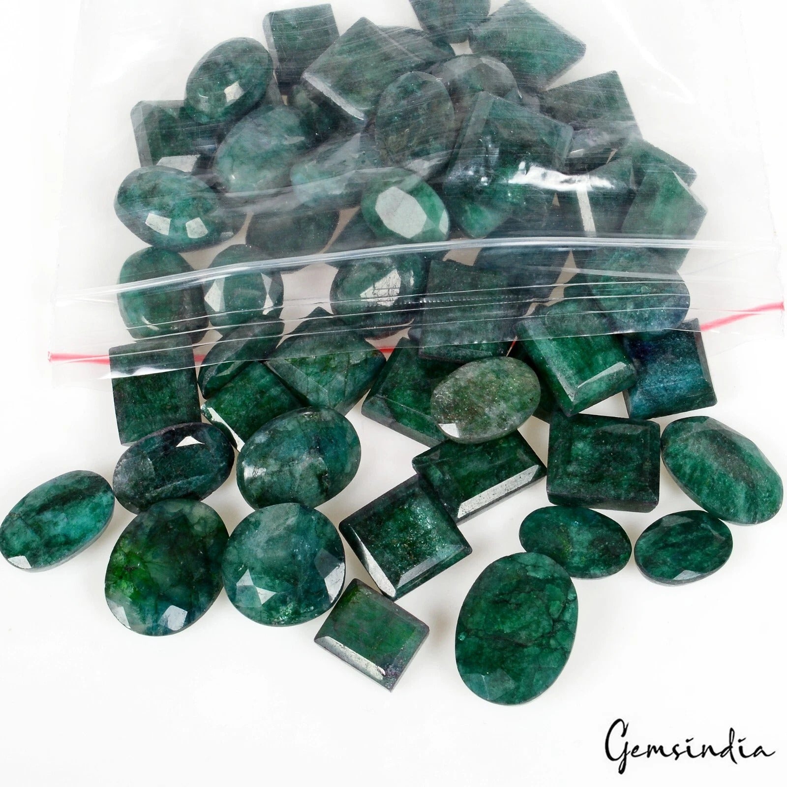 Emerald Lot, Loose Gemstone, Color Enhanced, Green — 57 Pieces, 11x8mm, 550 Ct, Brazil