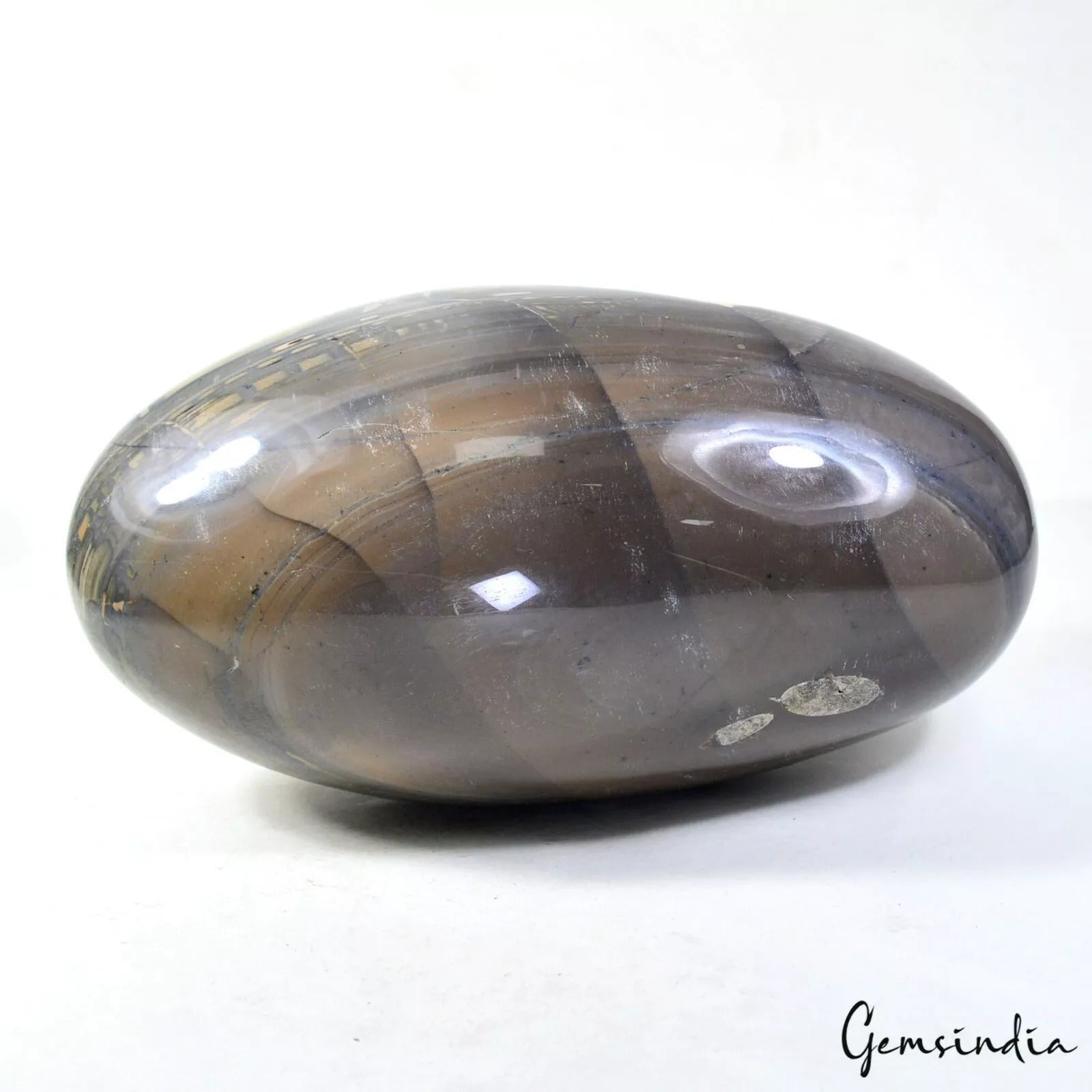 5.7 Kilo Natural Forest Agate Egg/ Oval Lingam Healing Crystal Mineral Gemstone