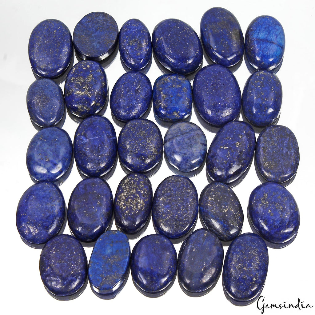 650 Ct Natural Blue Lapis lazuli Oval Cabochon Loose Gems Lot 29 Pcs For Jewelry