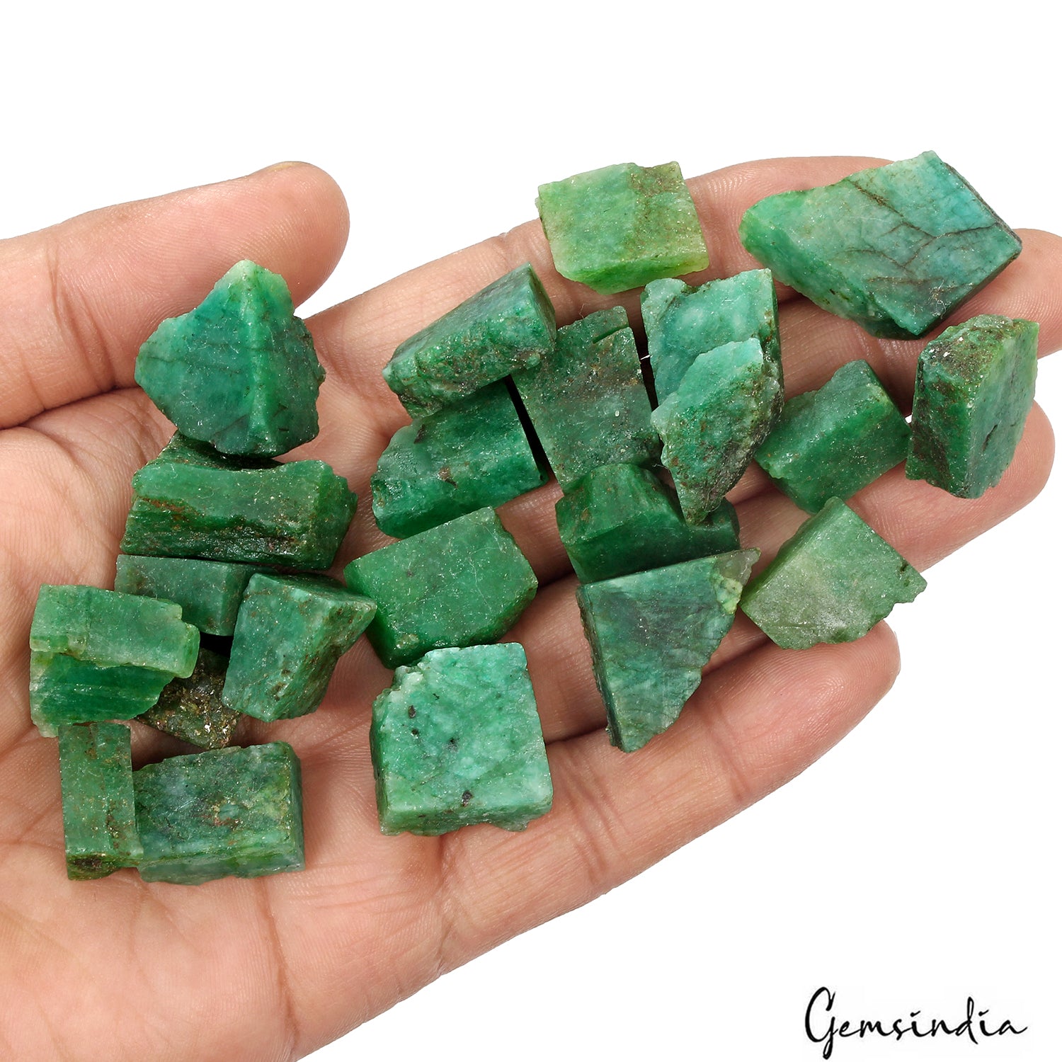 Emerald Rough Specimen, Color Enhanced, Green — 17mm to 28mm, 530 Ct