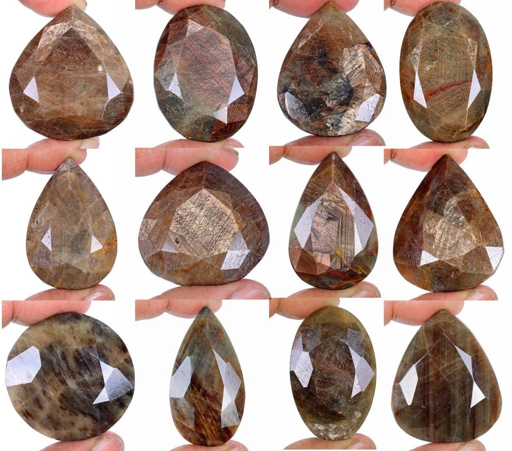 3170 Ct/12Pcs Natural Untreated Golden Brown Sapphire Mix Cut Wholesale Gems Lot