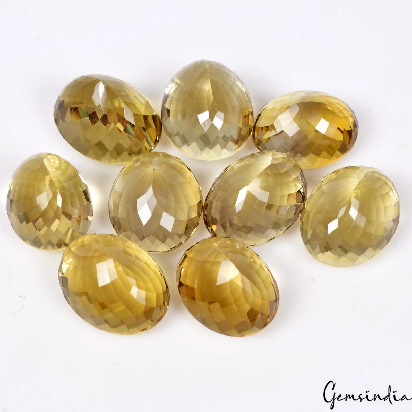 Certified 173.80 Ct/9 Pcs Natural Brazilian Yellow Citrine Oval Gems For Jewelry