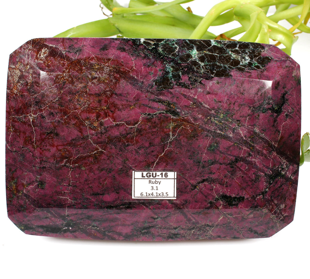 3.1 Kilo Natural Untreated Dark Red Ruby Octagon Cut Loose Museum Size Gemstone