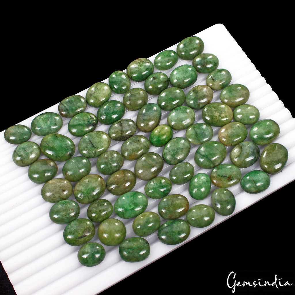 1000 Ct/59 Pcs Natural Brazilian Green Emerald Mix Cab Loose Huge Size Gems Lot