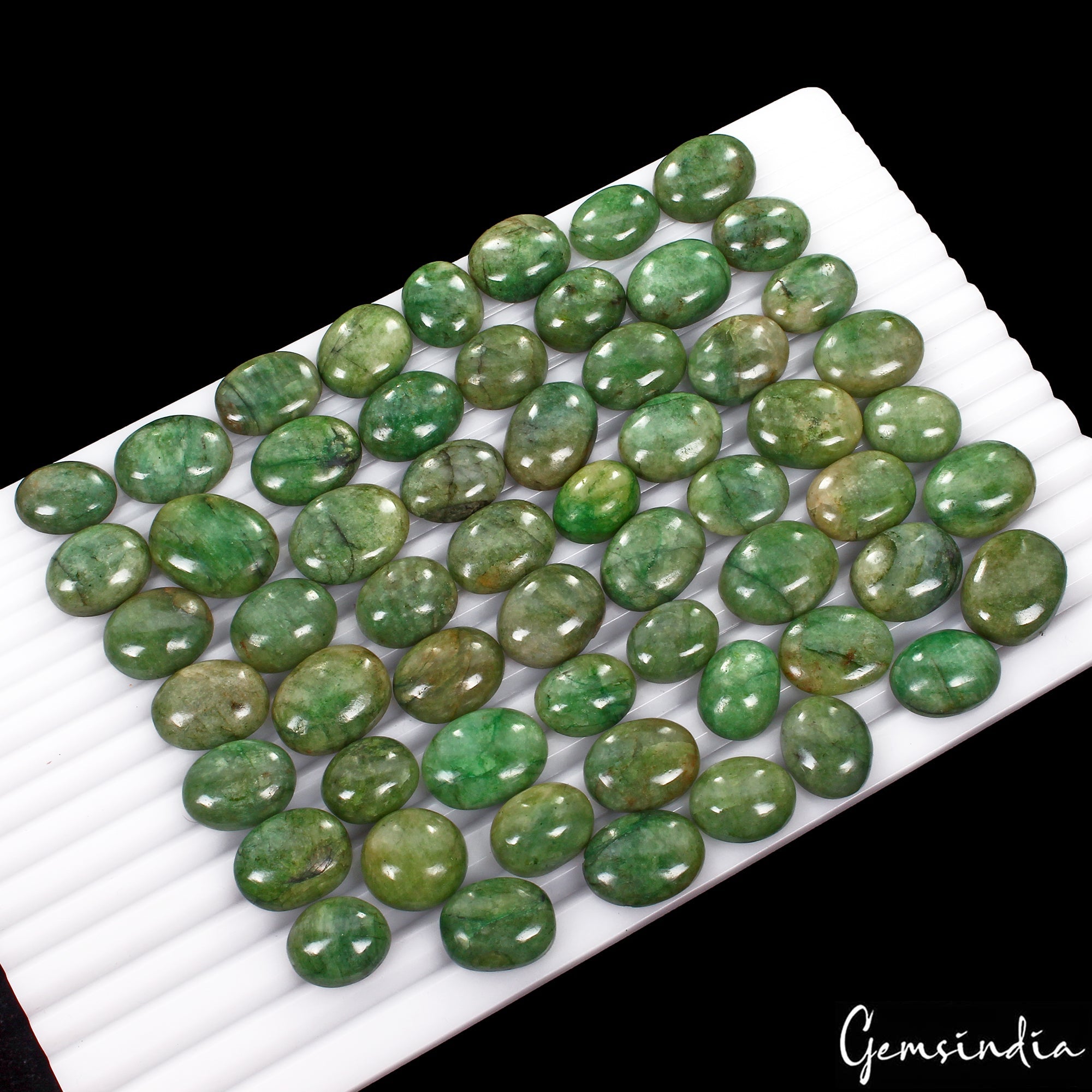 1000 Ct/59 Pcs Natural Brazilian Green Emerald Mix Cab Loose Huge Size Gems Lot