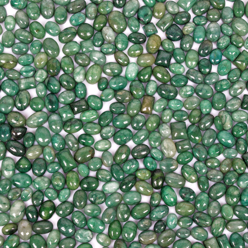 7500Ct/550 Pc Natural Cabochon Green Emerald Mix Shape Wholesale Loose Gemstones