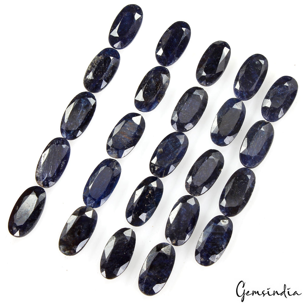 24 Pcs Natural Blue Sapphire Oval Faceted Cut Loose Calibrated 20x10mm Gemstones