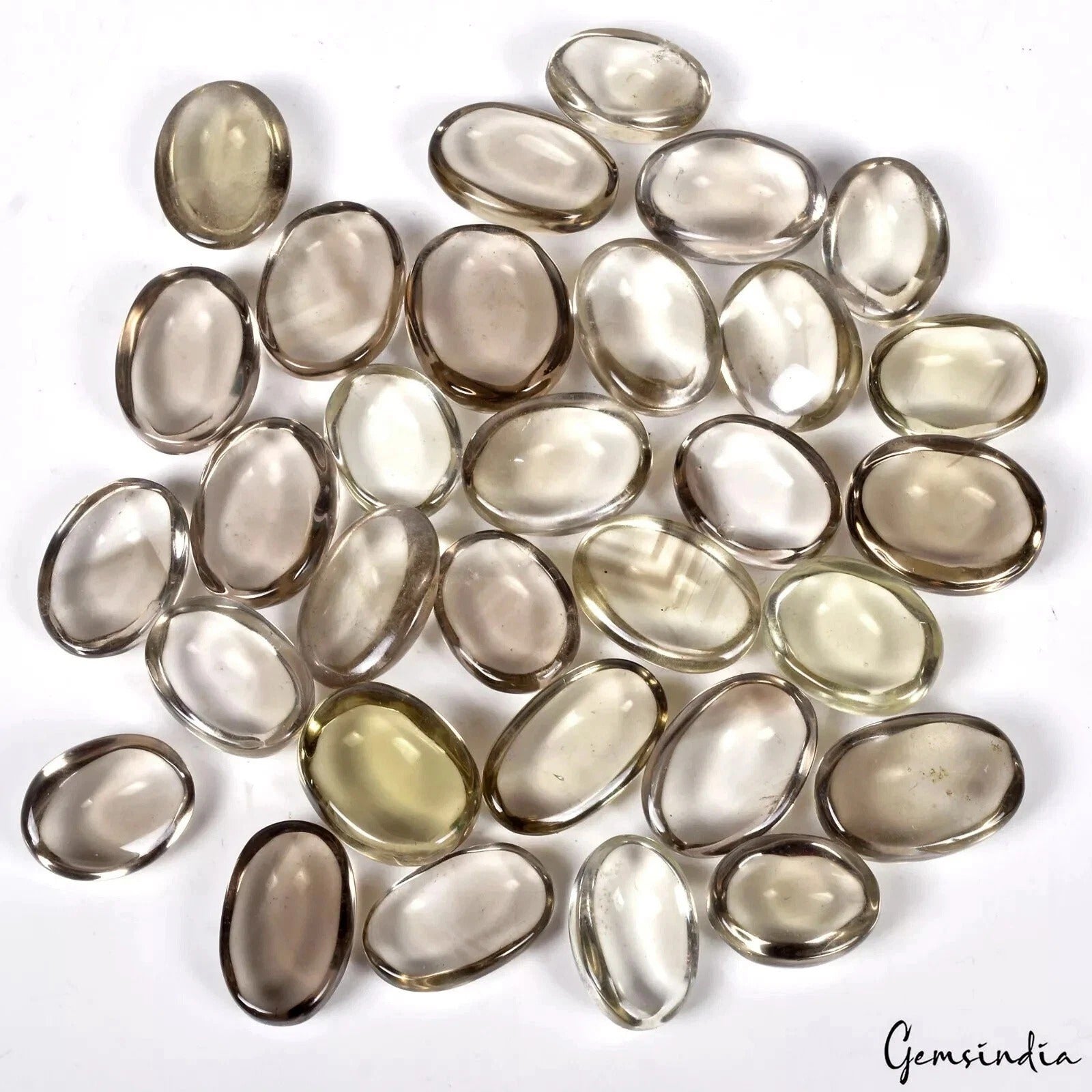 900 Ct/30 Pcs Natural Untreated Brown Smoky Quartz Oval Cab Loose Wholesale Gems