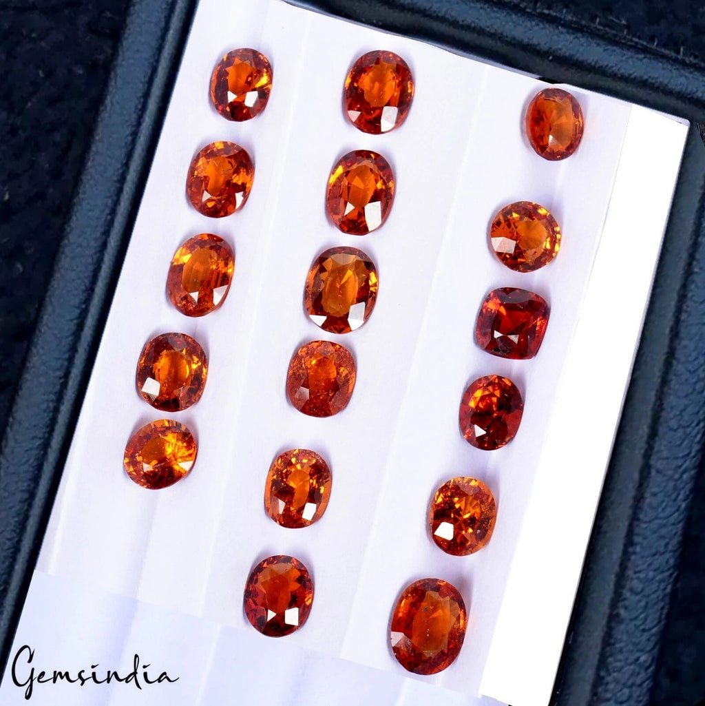 Natural 15.90 Carat Orange Hessonite Garnet Mix Shape Loose Certified Gemstones