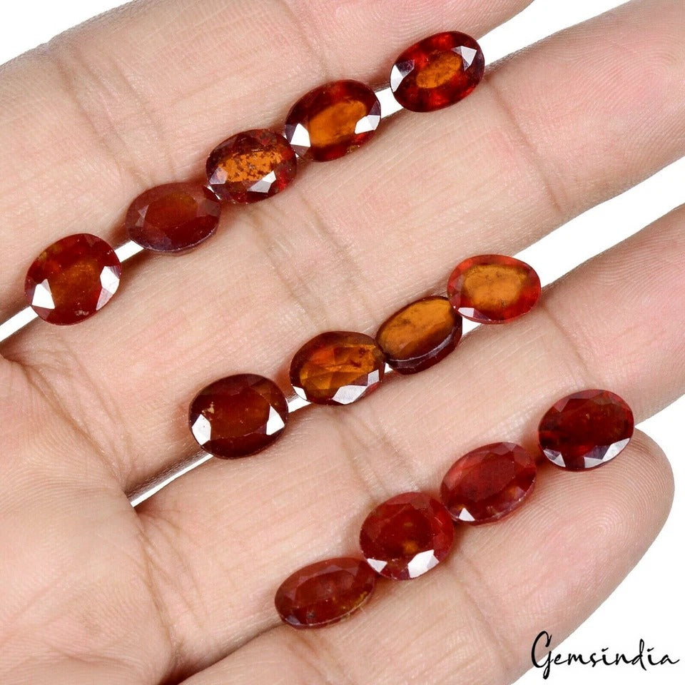 Natural 37.50 Ct Oval Cut Gomed/Garnet High Quality Hessonite Loose Gemstone Lot