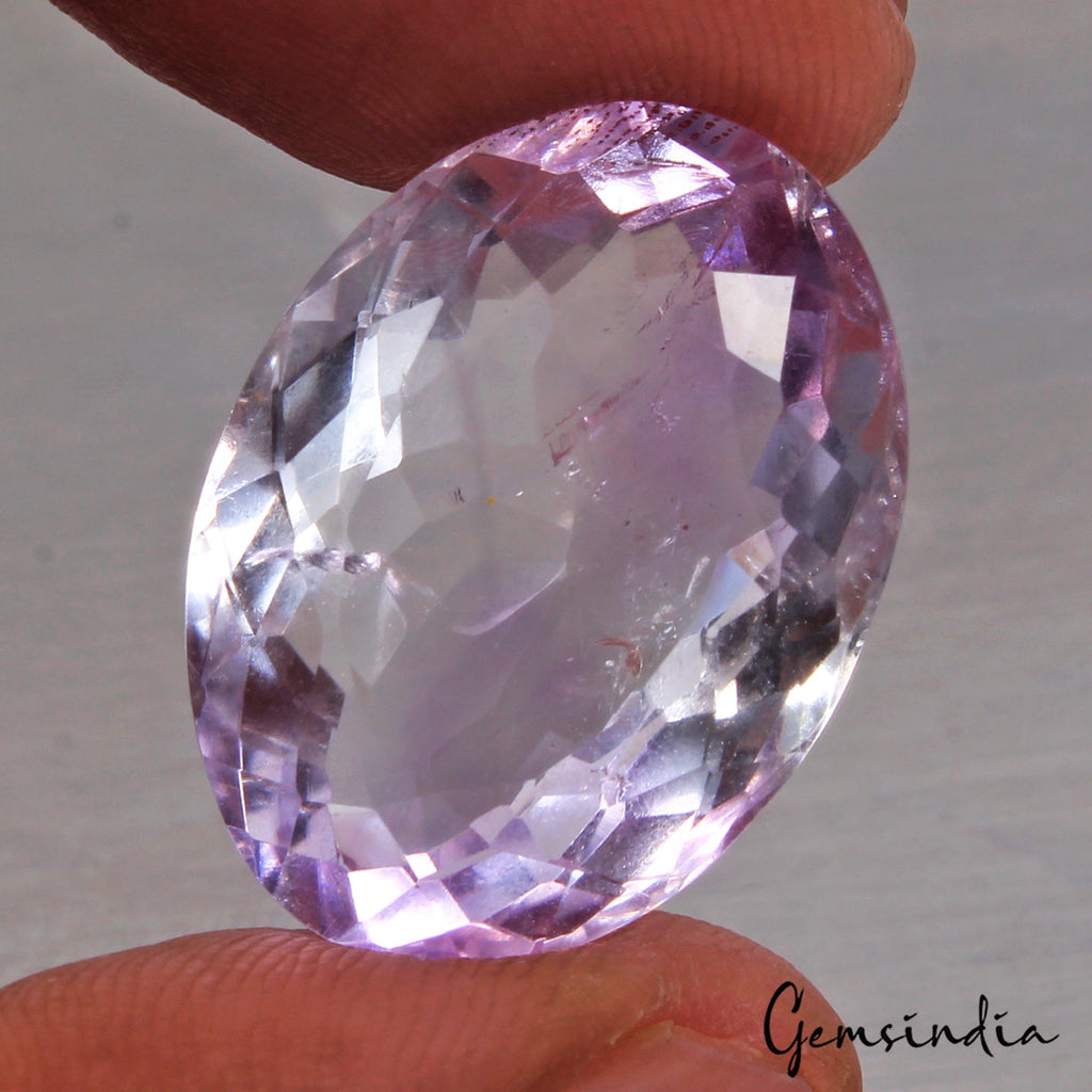 26.50 Ct Natural Lavender Amethyst Oval Cut Faceted Ring Size Gems For Jewelry