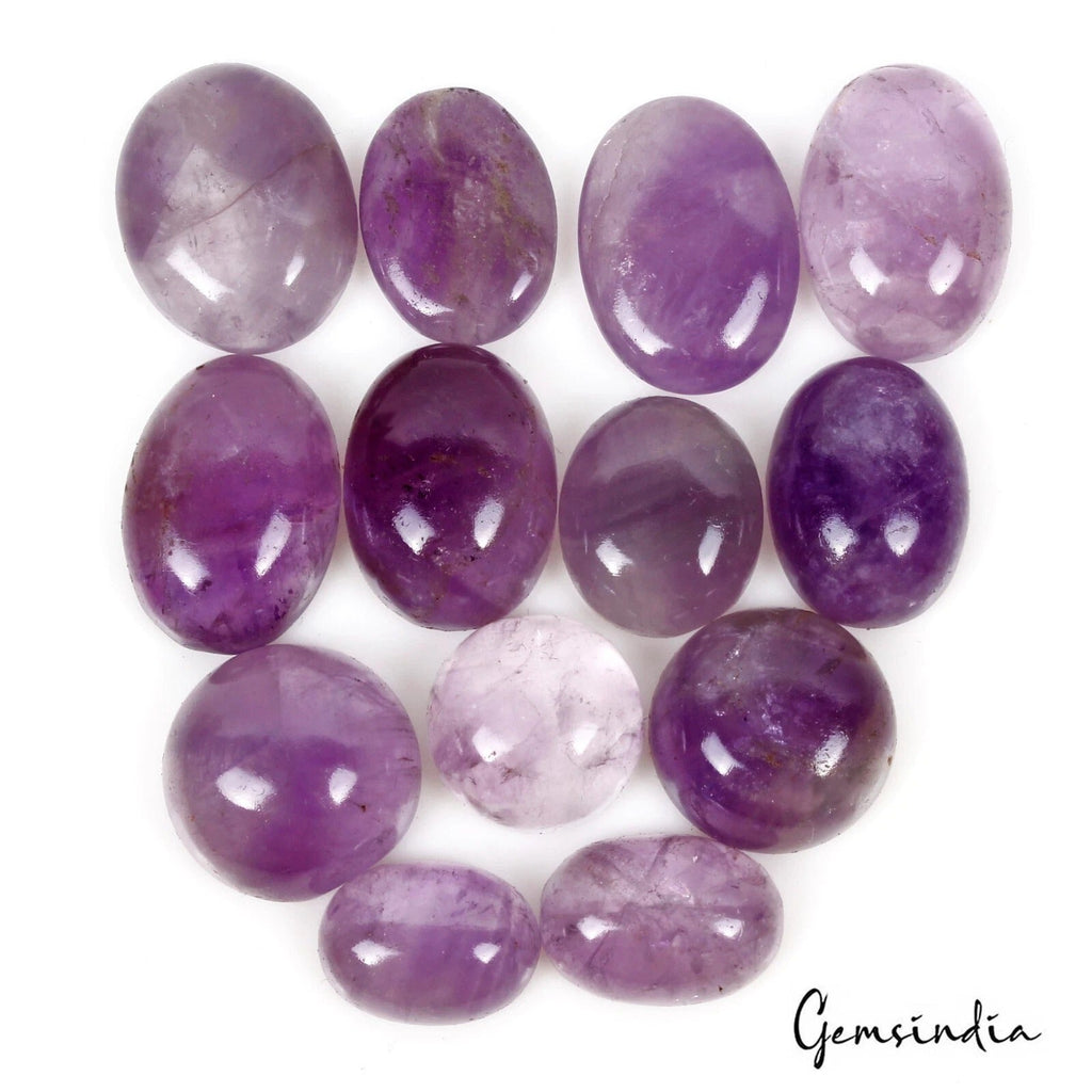 236.60 Cts Natura Untreated Purple Amethyst Oval Cab Loose Gems Lot For Jewelry