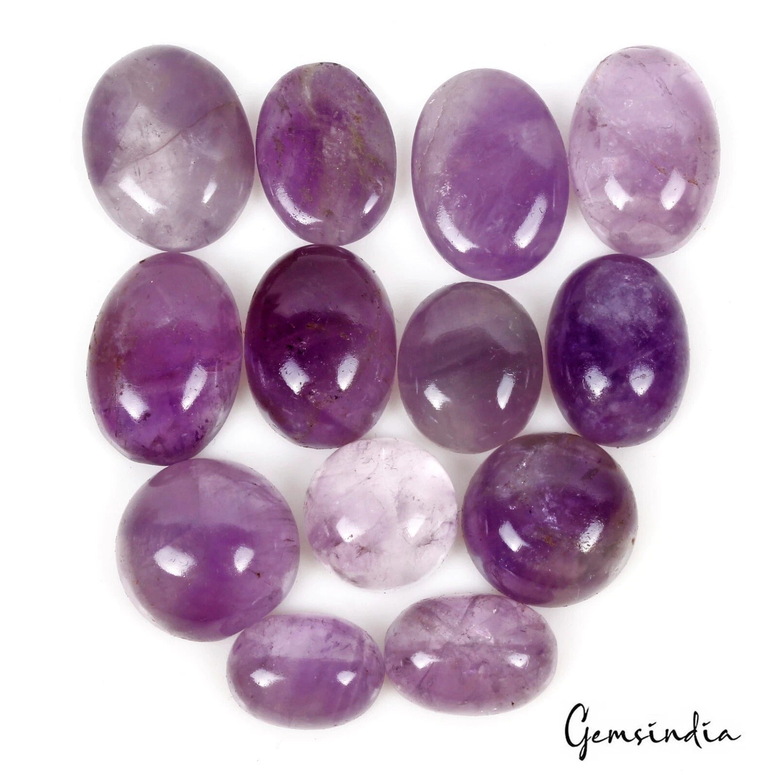 236.60 Cts Natura Untreated Purple Amethyst Oval Cab Loose Gems Lot For Jewelry