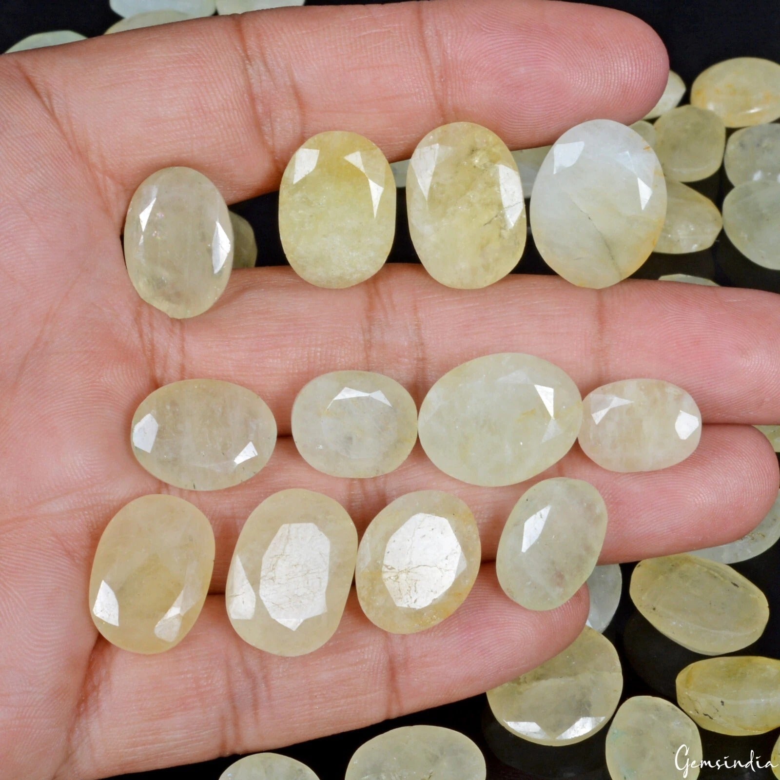 79 Pcs Natural Yellow Beryl Heliodor Oval Faceted Cut 770 Cts Loose Gemstone lot