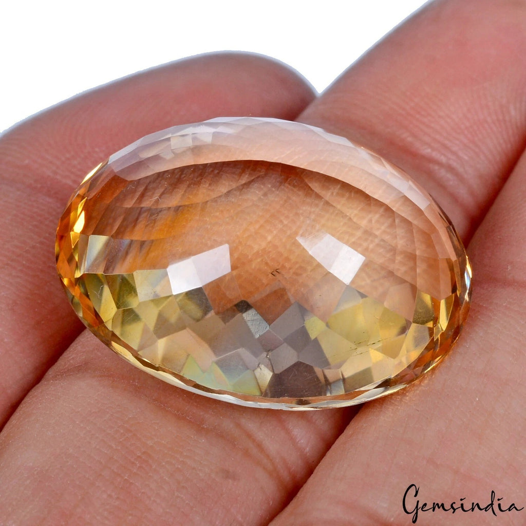 Citrine Loose Gemstone, Untreated, Yellow — 26x21x12 mm, 42.90 Ct, Brazil