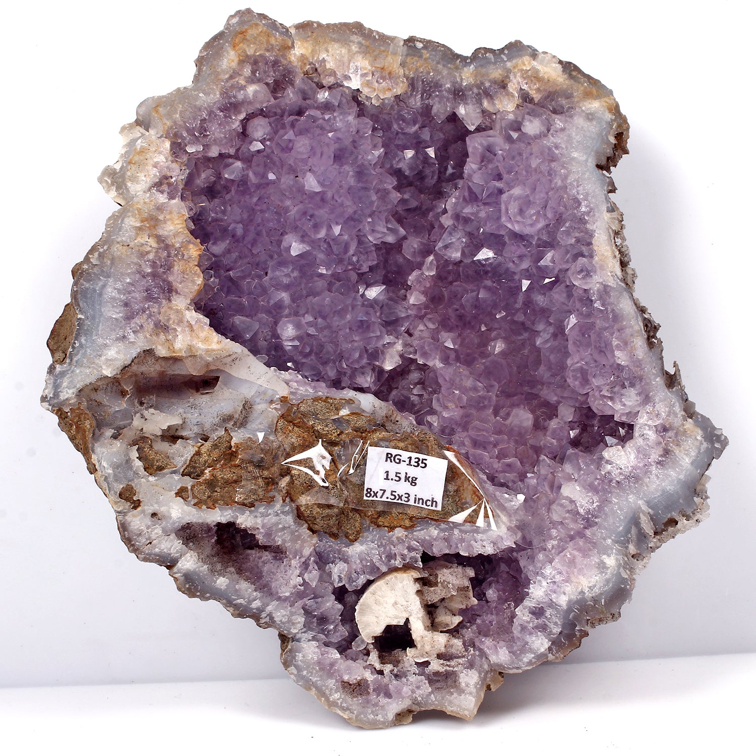 Uruguayan Amethyst Geode, Untreated — 8x7.5x3 Inch, 1.54 Kg (7900 Ct), Uruguay