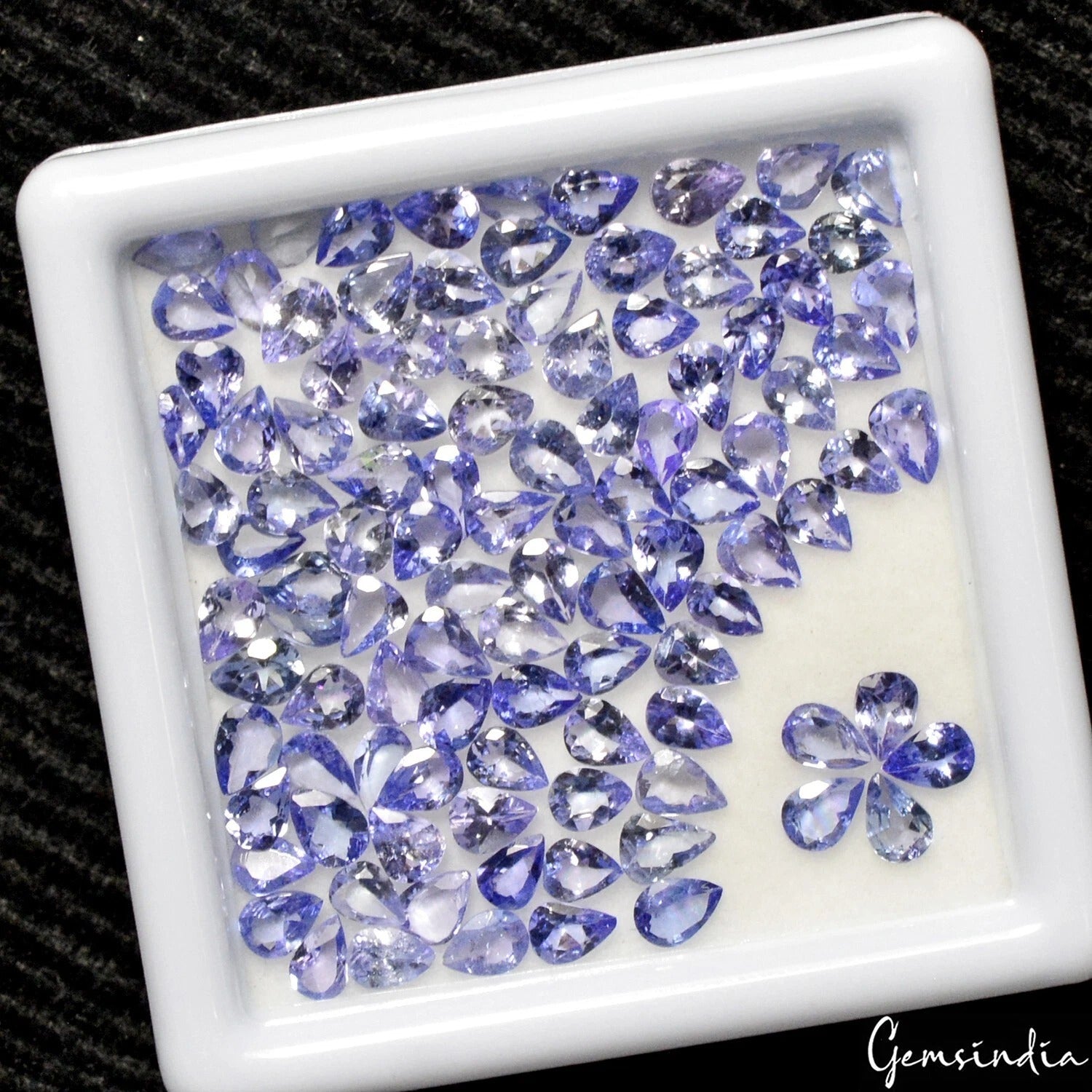 105 Pcs Natural Tanzanite Sparkling Blue 4mm*3mm Pear Cut Loose Gemstones Lot