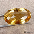 42.70 Ct Natural Brazilian Yellow Citrine Oval Checker Cut Loose Gem For Pendant
