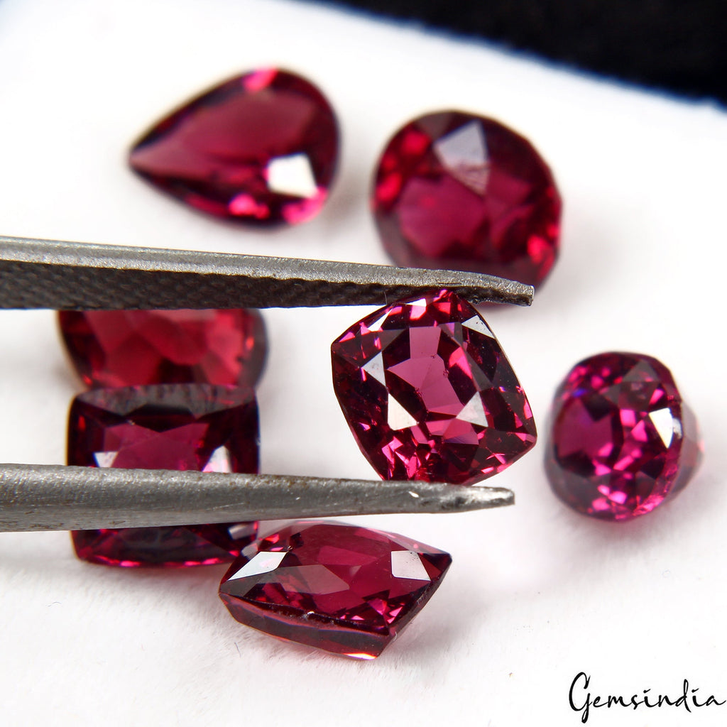 9.30 Cts Bright Hot Pink Raspberry Rhodolite Garnet Mix Cut Gemstones! Full Fire
