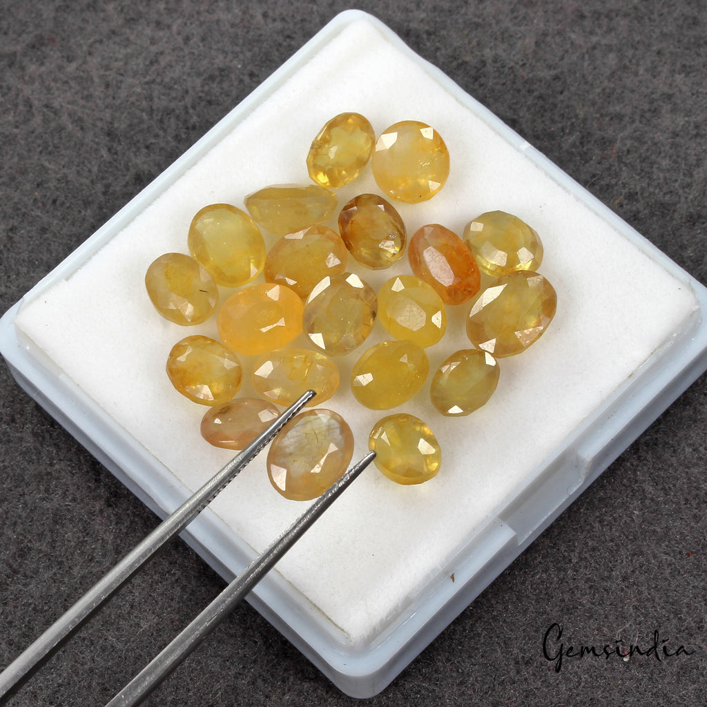 Yellow Sapphire Lot, Loose Gemstone — 20 Pieces, 07mm to 09mm, 40.50 Ct, Sri Lanka