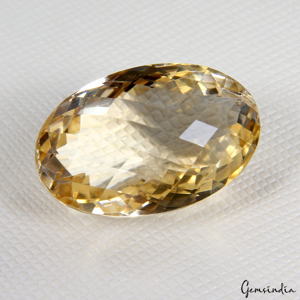 VVS 28.00 Ct Natural Citrine Oval Checker Cut 23mmx15mm Certified Loose Gemstone