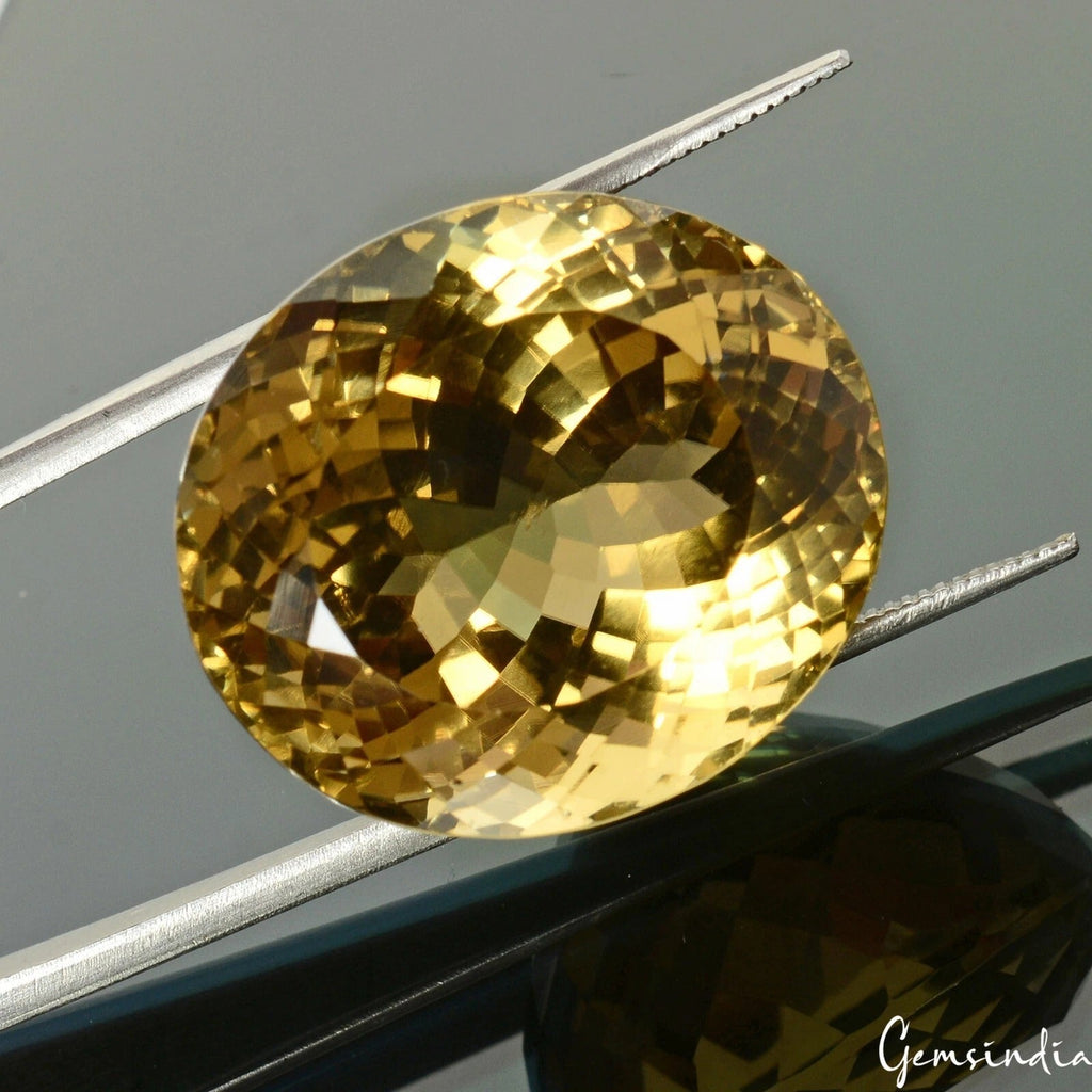 Certified 46.70 Ct. Natural Untreated Golden Honey Citrine Oval Cut Gem For Ring