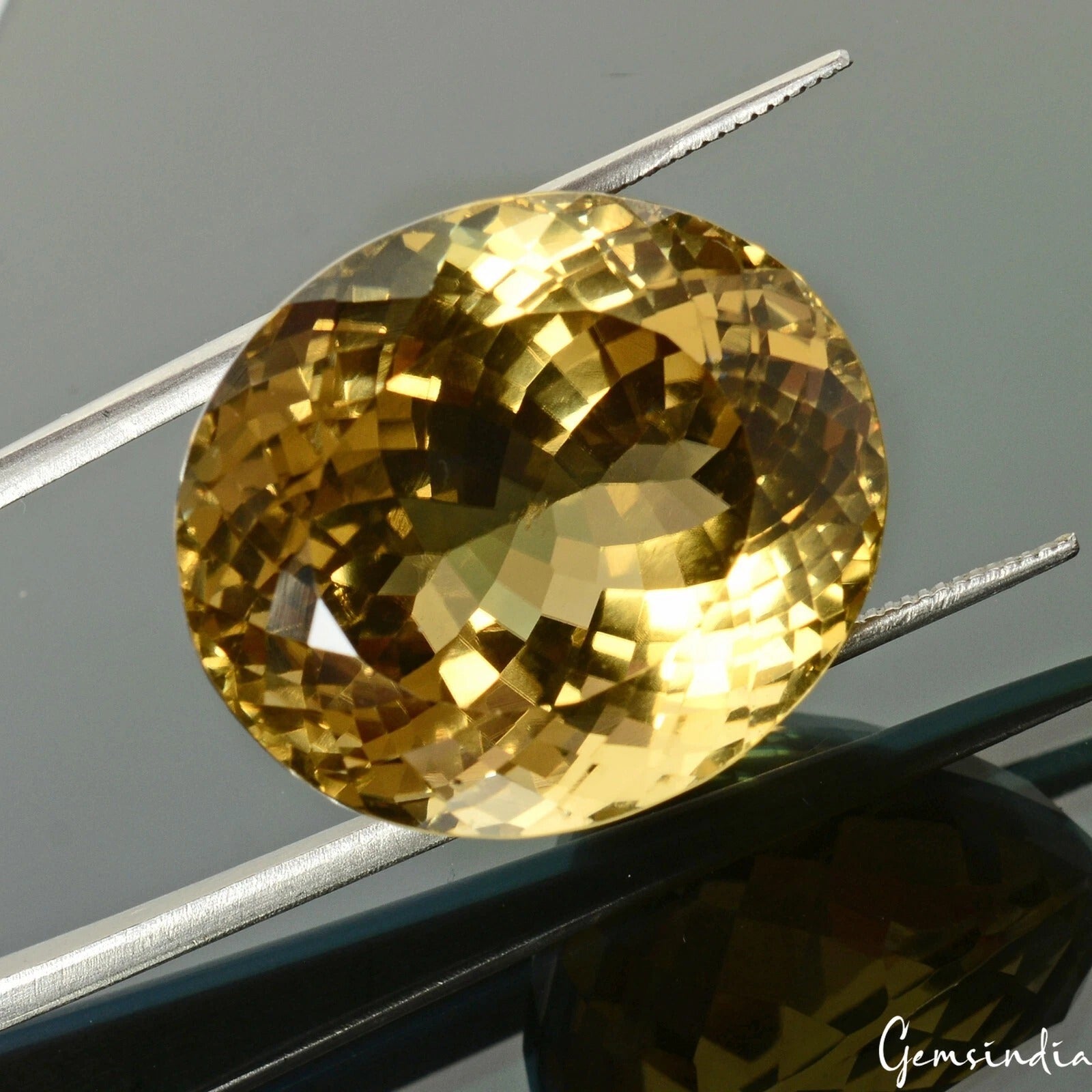 Certified 46.70 Ct. Natural Untreated Golden Honey Citrine Oval Cut Gem For Ring