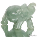 Handmade 855 Cts Natural Green Aventurine Elephant Sculpture Home Decor /Statue