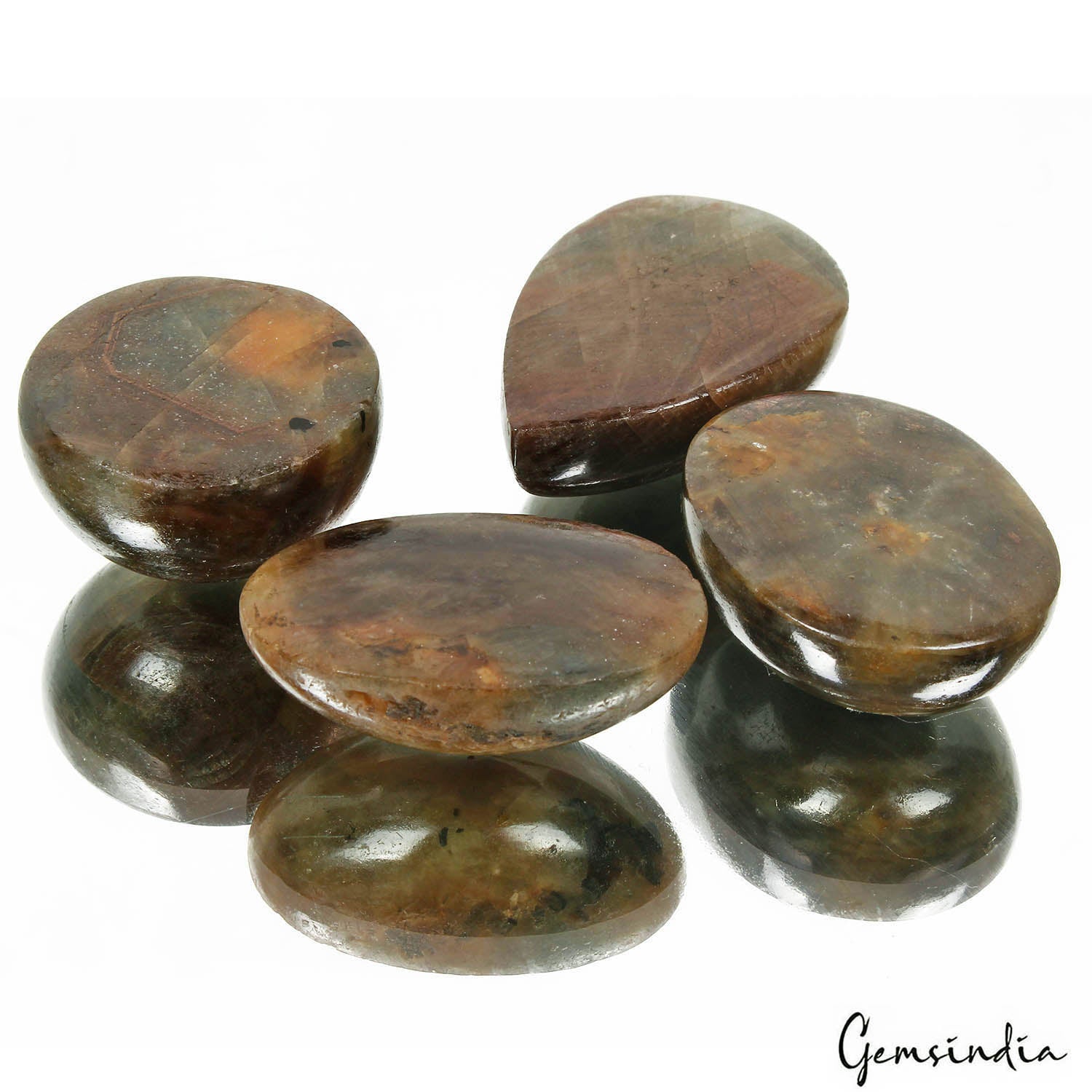 990 Cts/4 Pcs Natural Untreated Brown Blue Sapphire Mix Cab Wholesale Gems Lot