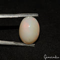 Certified 3.80Ct Natural Milky White Opal W/ Multi Shine Oval Ethiopian Gemstone